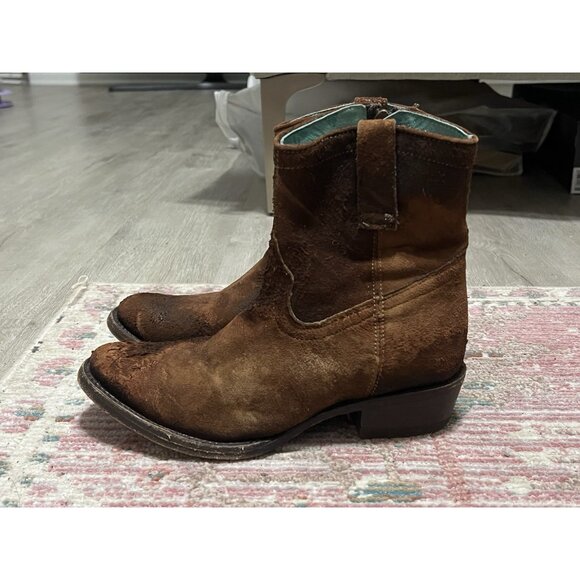 CORRAL Eudora Chocolate-Tan Lamb Abstract Short Top Boot Size 6.5 - Picture 4 of 14